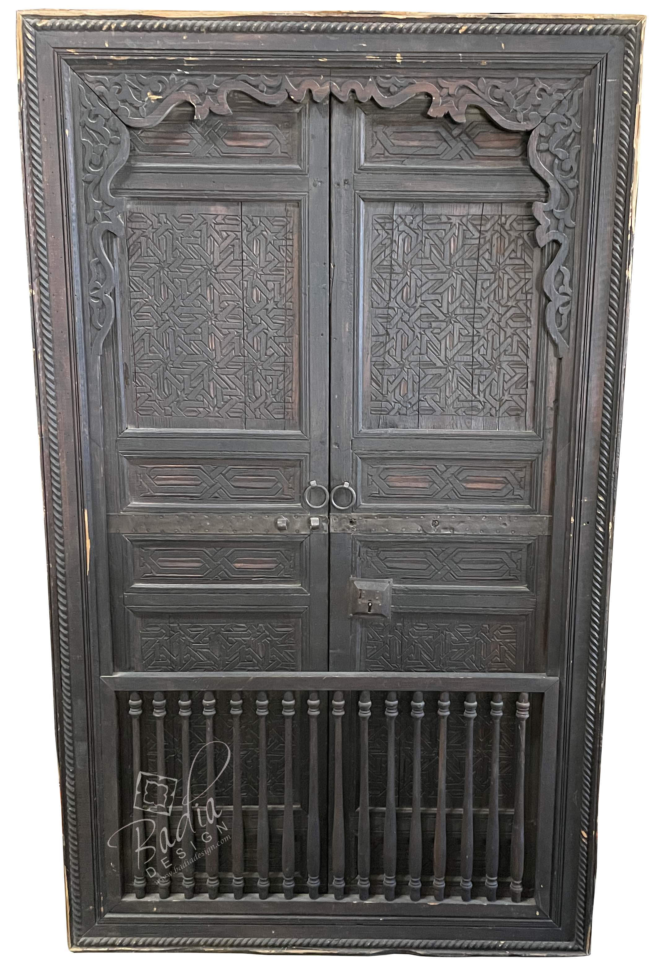 Old Vintage Hand Carved Wooden Door