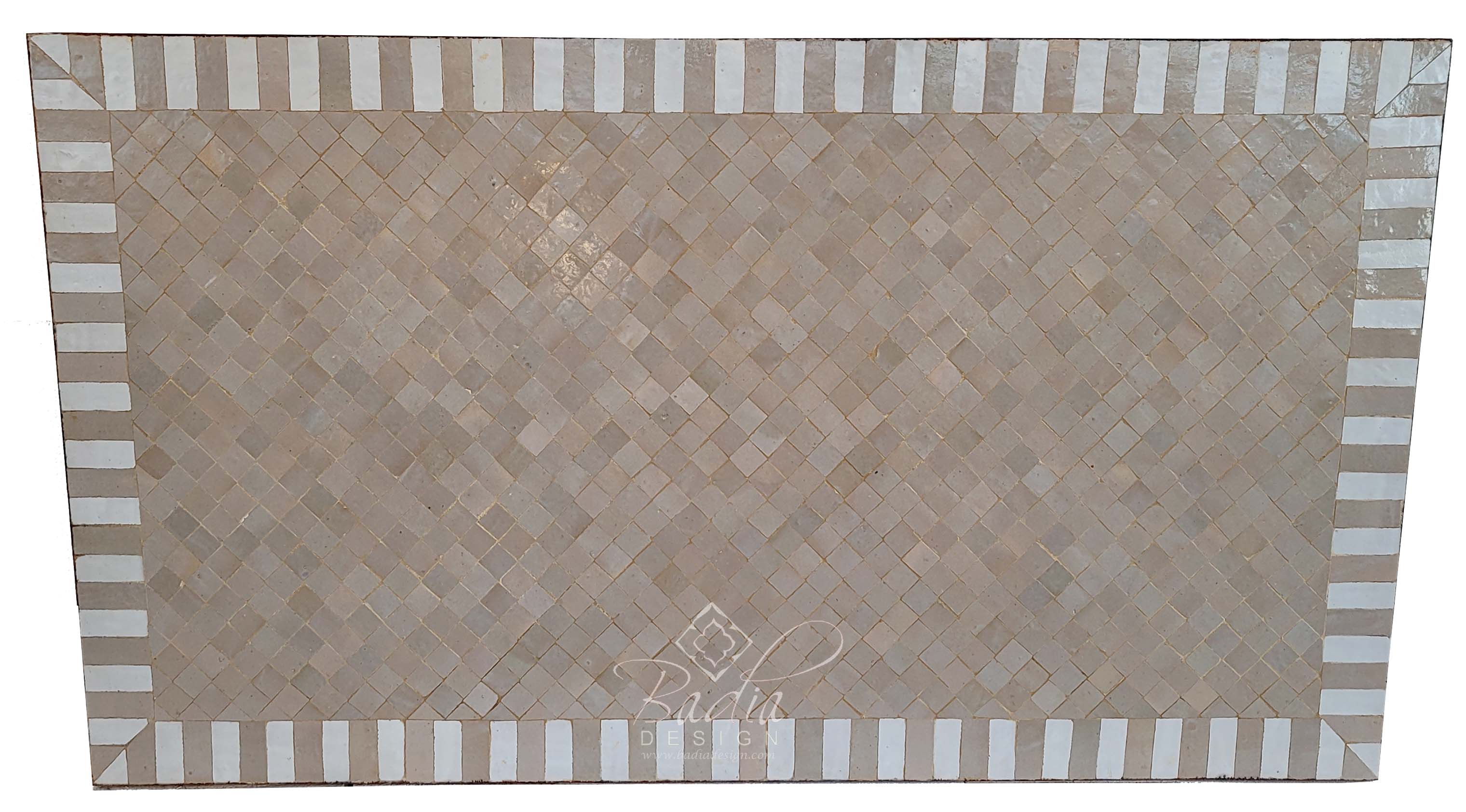 36"W x 63"L Beige Intricate Tile Table Top