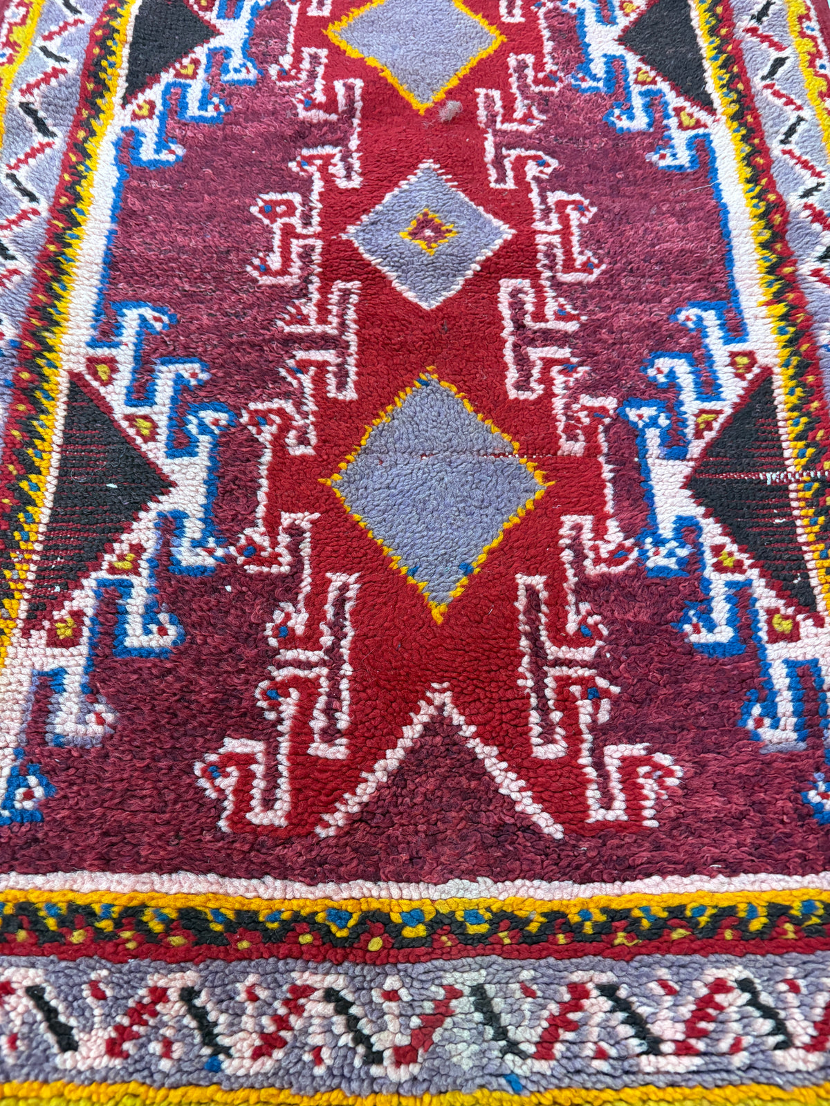 Red Multi-Color Handwoven Tribal Rug