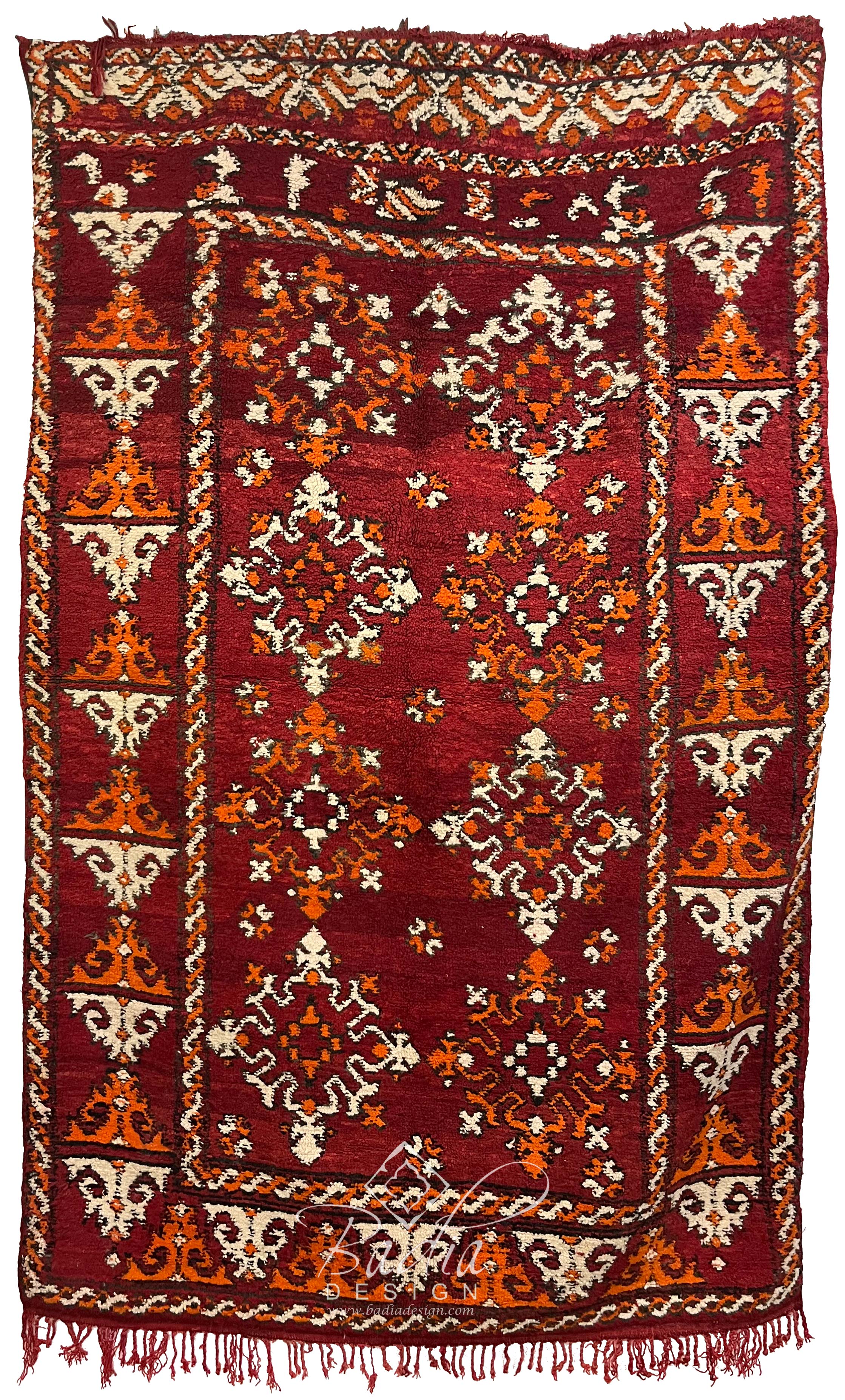 Moroccan Red Vintage Hand Woven Rug