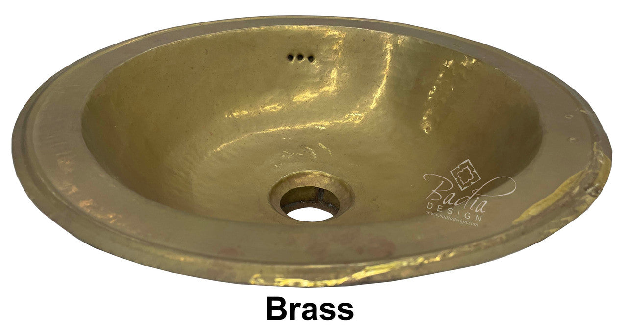 Round Hand Forged Brass and Silver Sinks