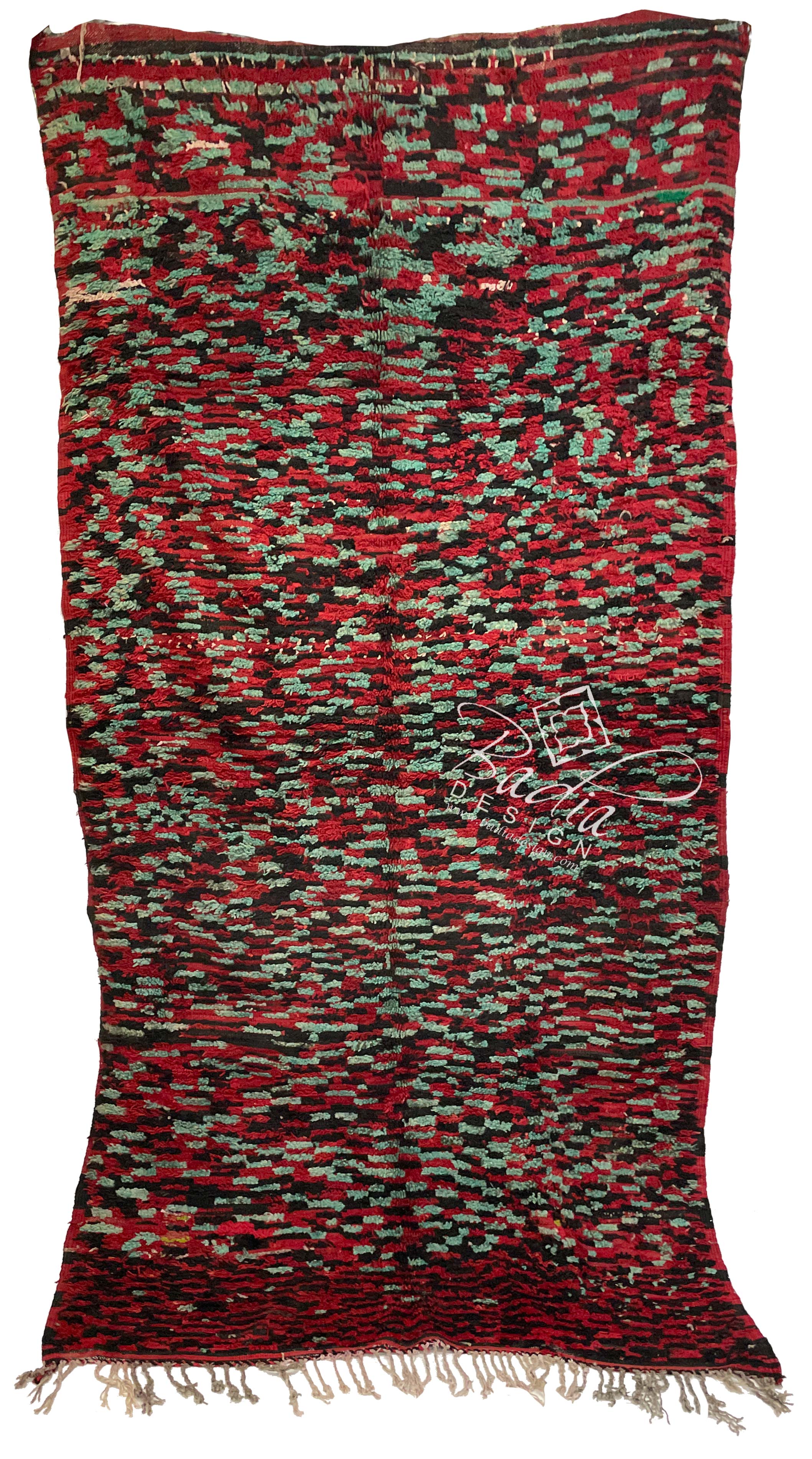 Red Multi-Color Rug with Geometric Designs