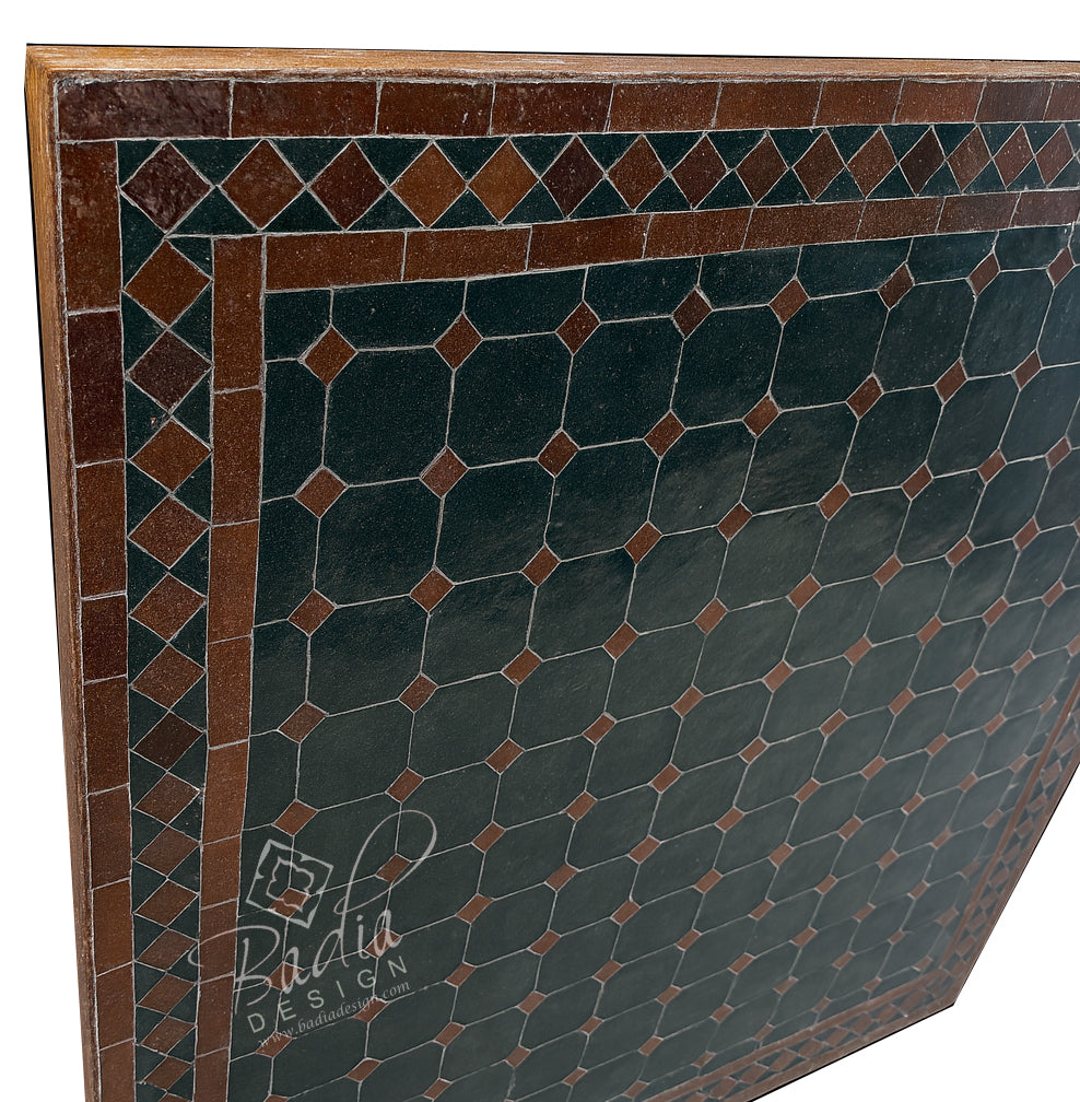 30" Square Multi-Shade Brown Tile Table Top