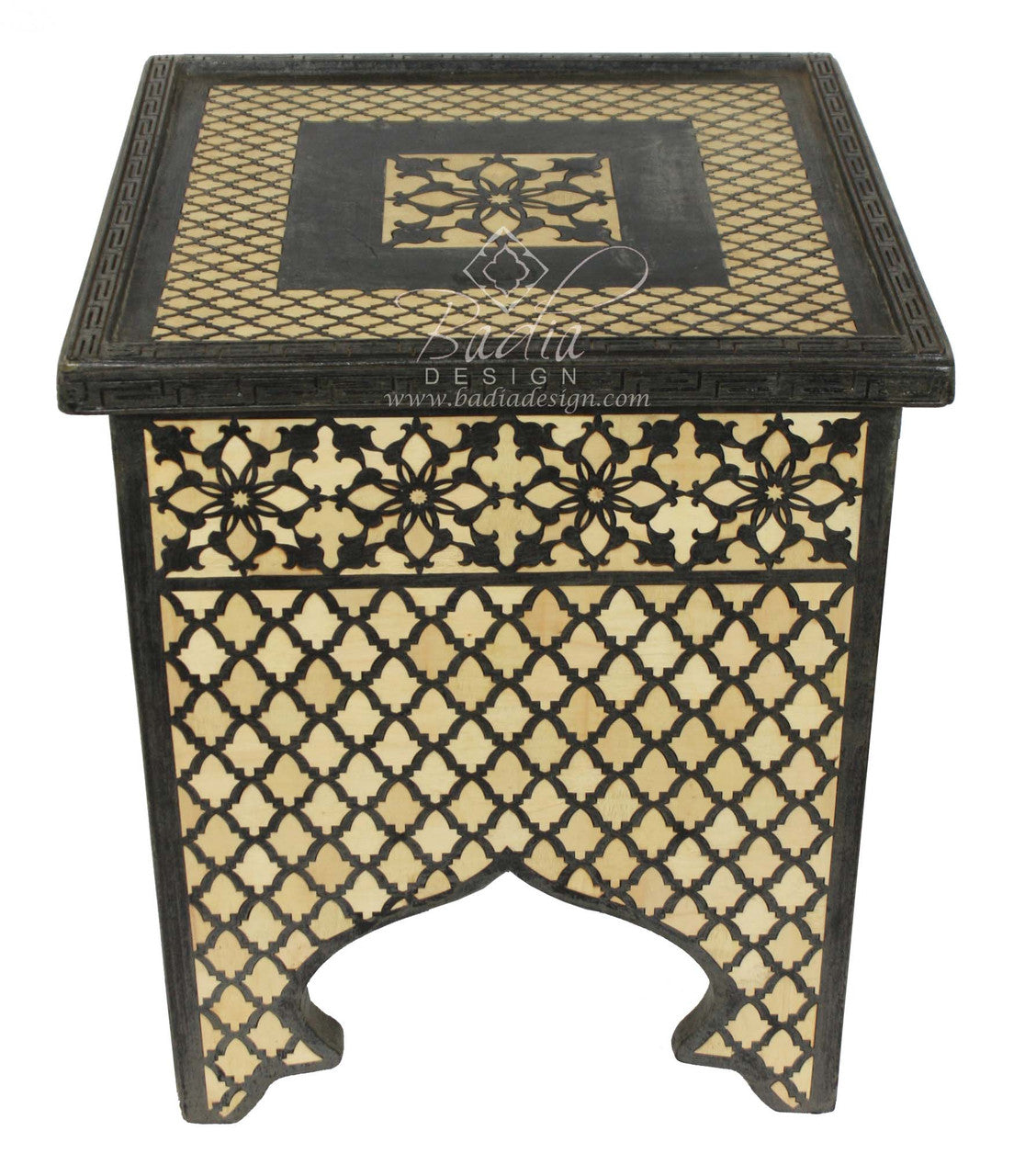 Cedar Carved Inlay Side Table