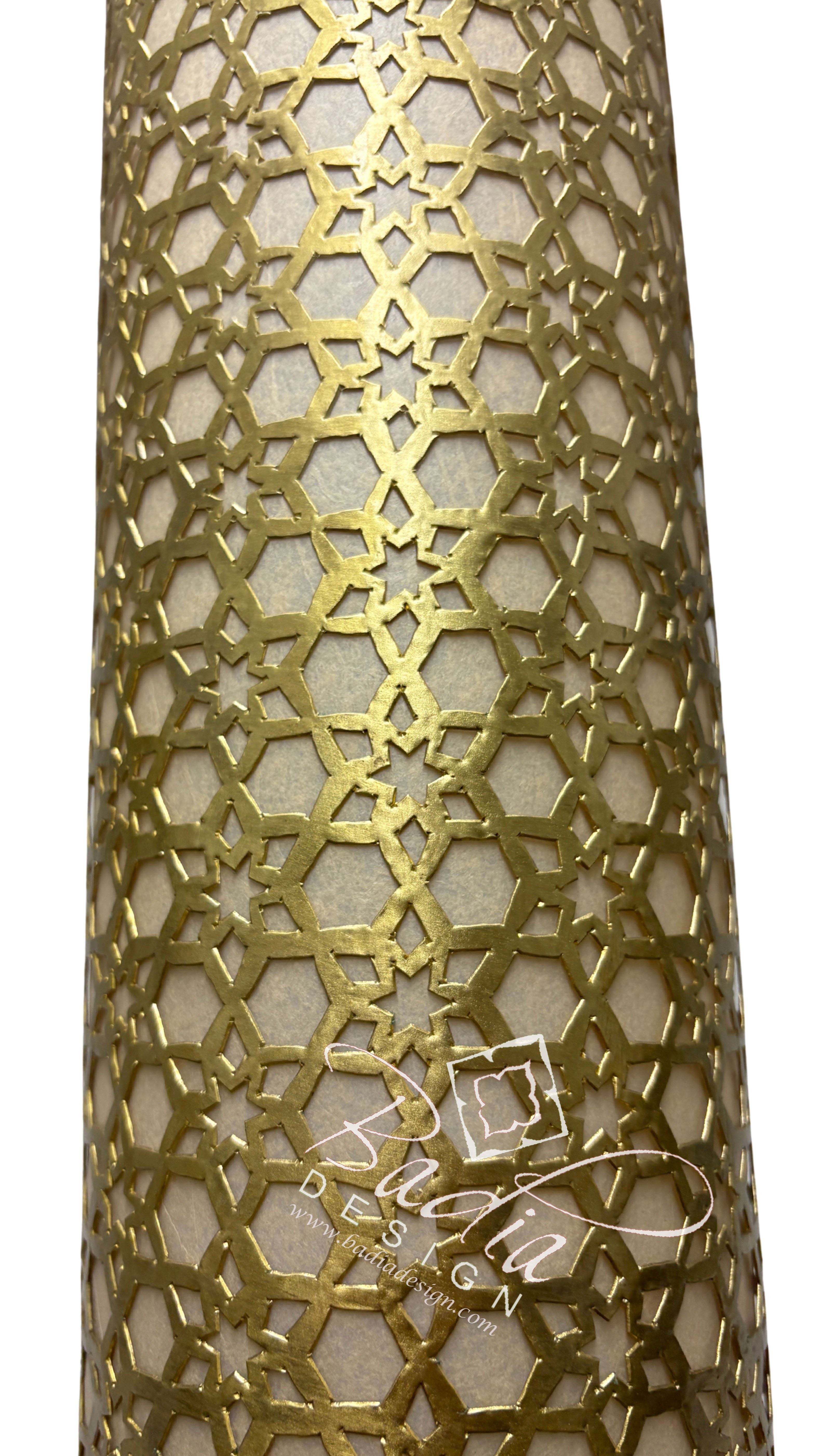 Tall Brass Cylindrical Shaped Light Fixture