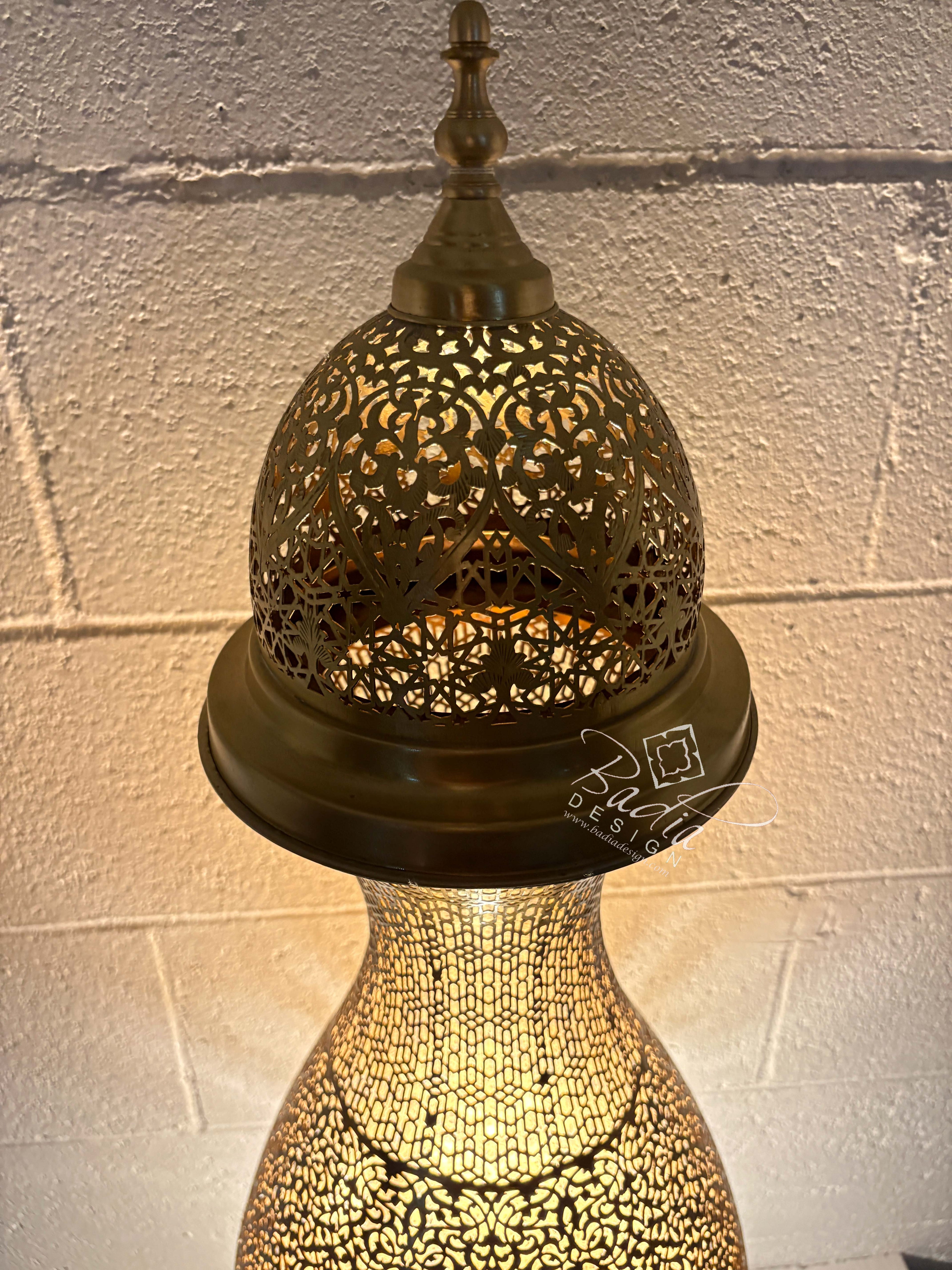 Tall Standing Brass Desktop Lamp