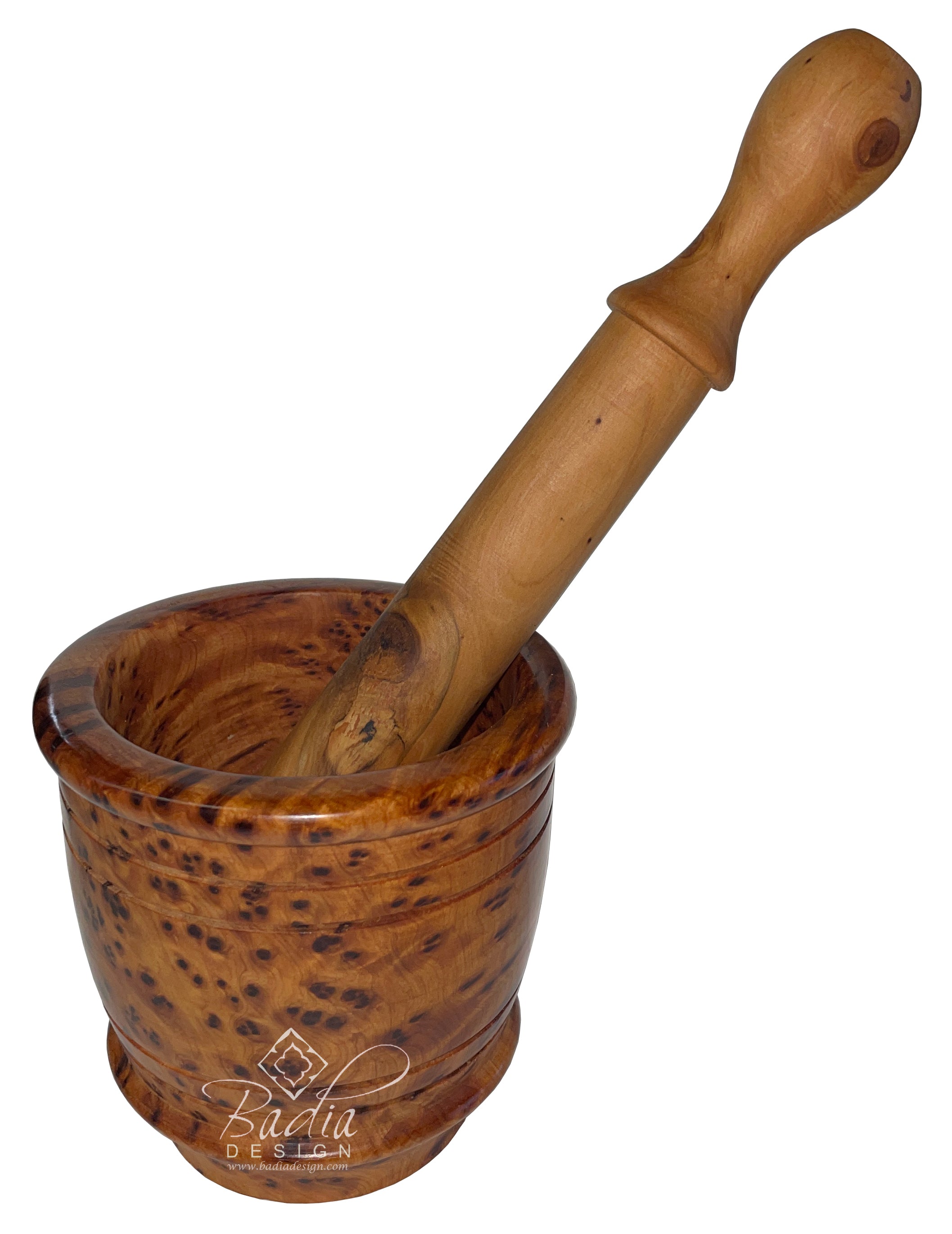 Moroccan Thuya Wood Mortar And Pestle Set