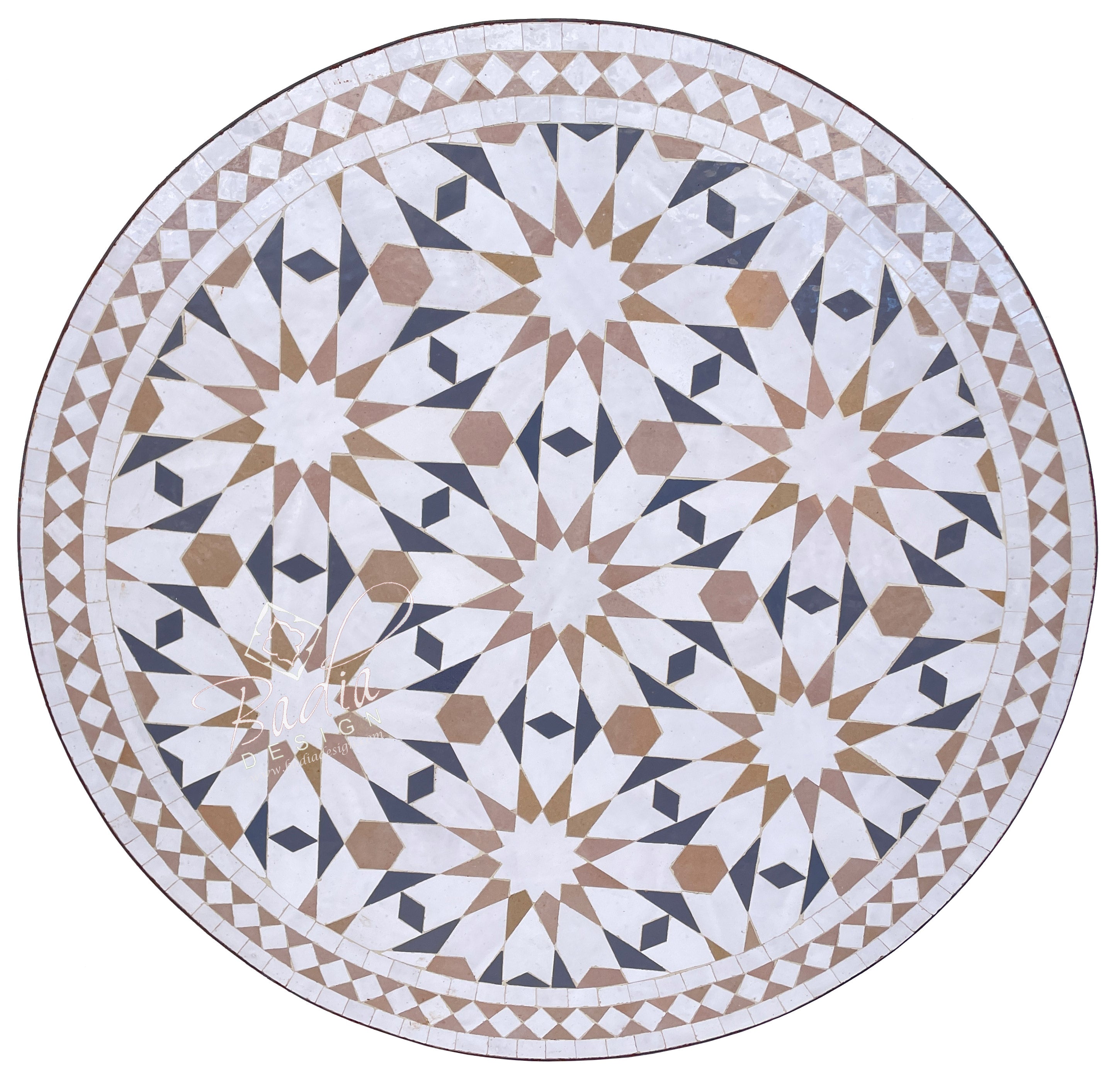 Multi-Color Moroccan Ceramic Tile Table Top
