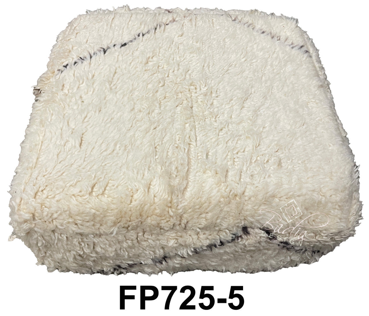 Off-White Square Shaggy Wool Ottoman