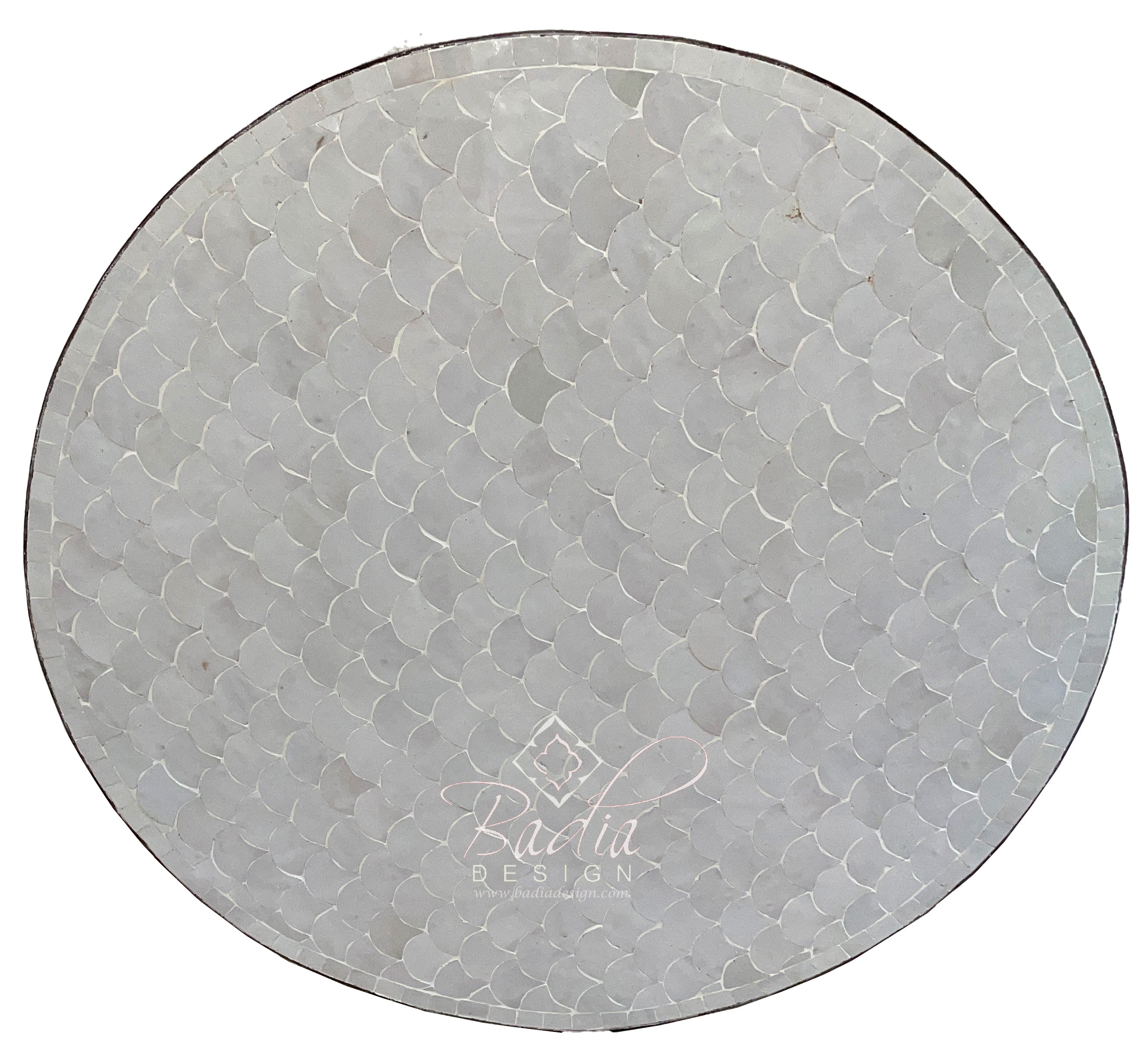 Off White Moroccan Mosaic Tile Table Top