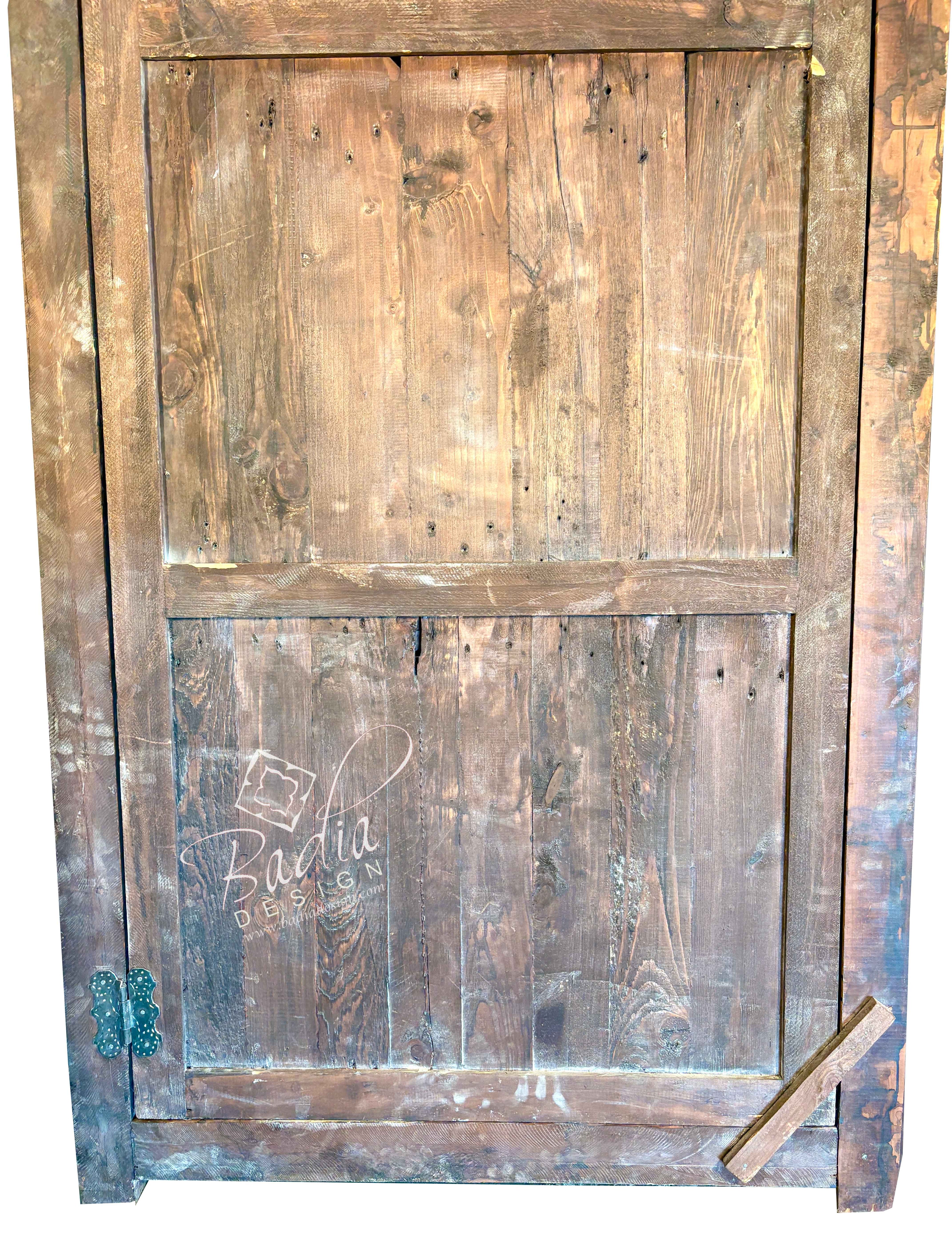 Rustic Decorative Wooden Door with Intricate Carvings