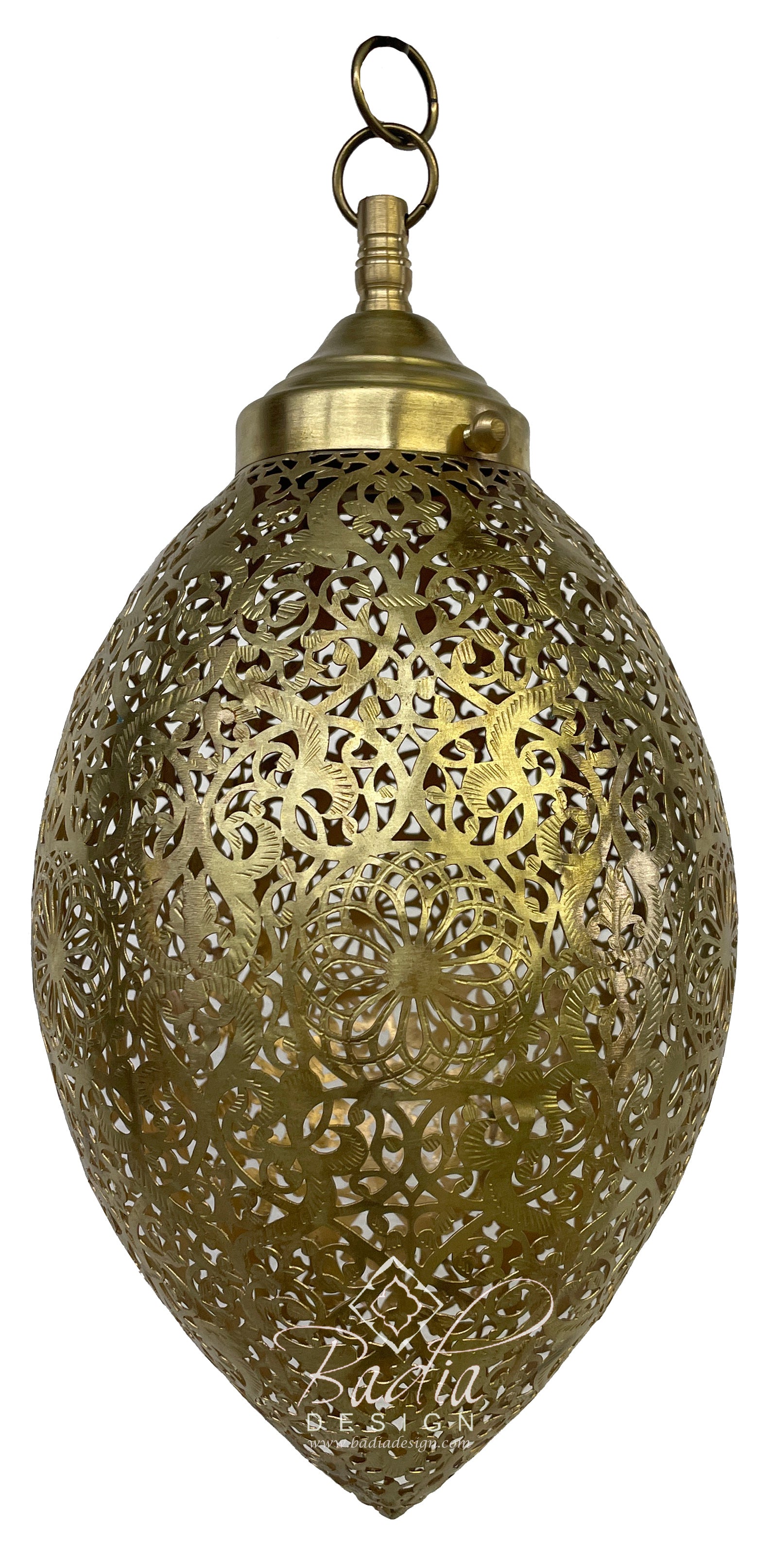 Small Hand Punched Brass Pendant Lamp