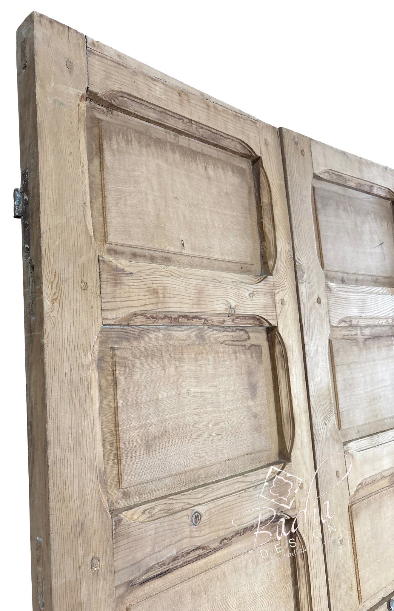 Unstained Hand Carved Wooden Door