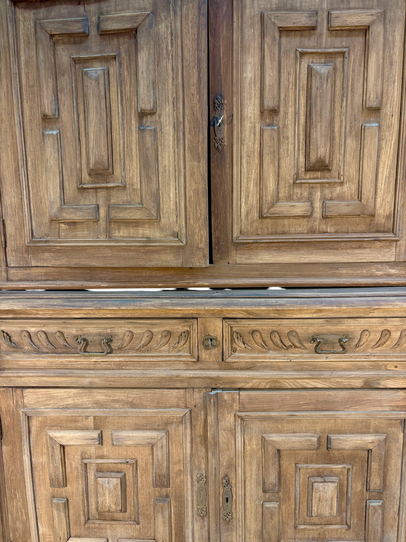 Vintage Hand-Carved Wooden Storage Cabinet
