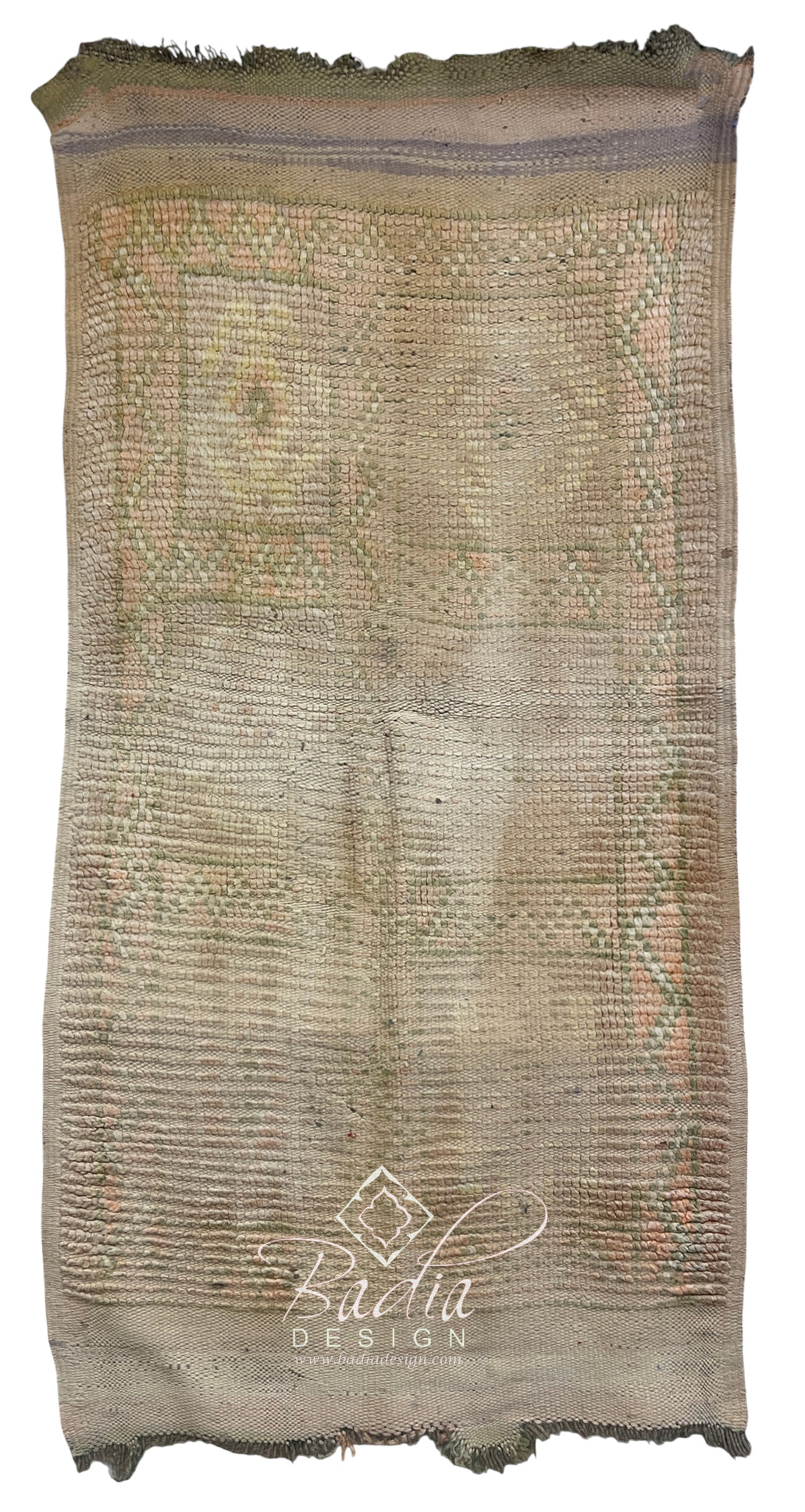 Vintage Moroccan Faded Neutral Handwoven Rug