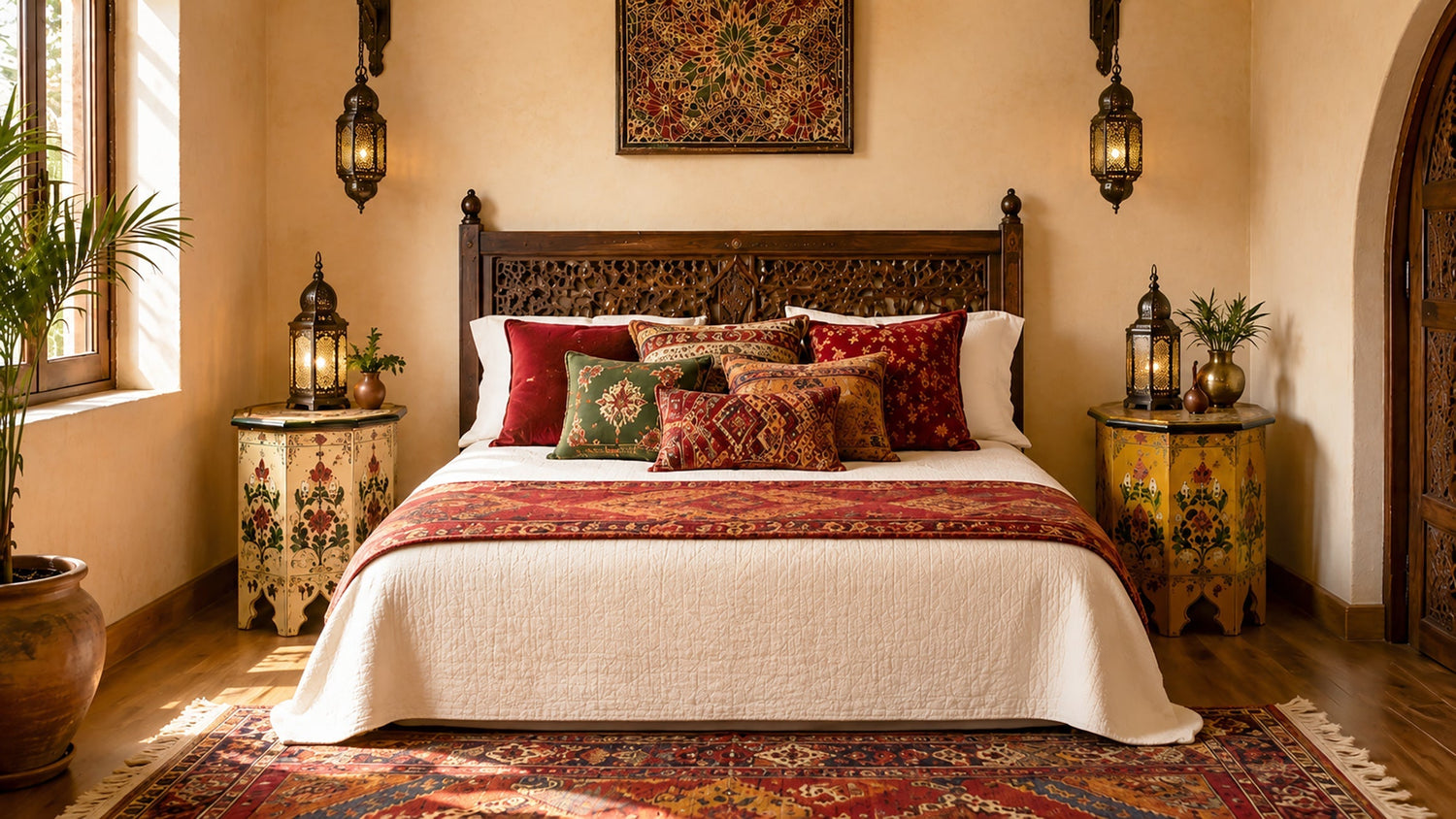 Moroccan Hand-Painted Tables for Colorful Home Decor