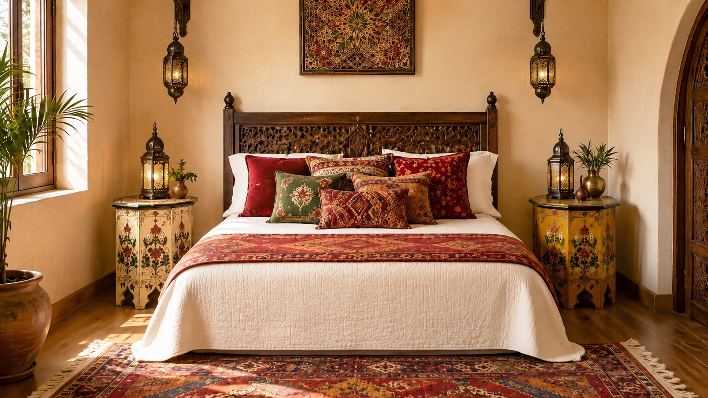 Moroccan Hand-Painted Tables for Colorful Home Decor