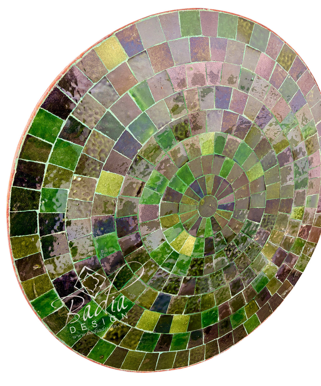 24" Round Emerald Green Mosaic Tile Tabletop