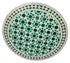 Green and White Round Moroccan Tile Table Top