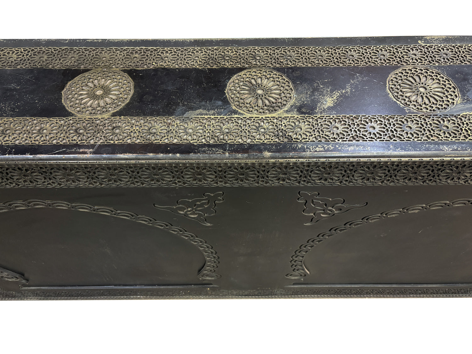 Dark Stained Carved Cedar Wood Bar