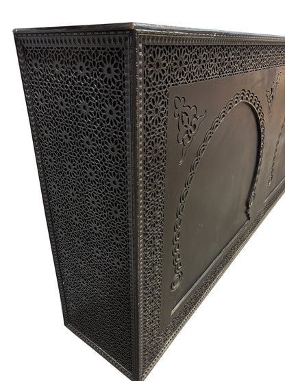 Dark Stained Carved Cedar Wood Bar