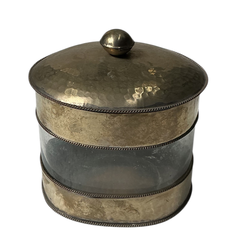 Nickel Silver Hammered Lidded Canister