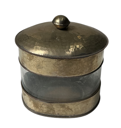 Nickel Silver Hammered Lidded Canister