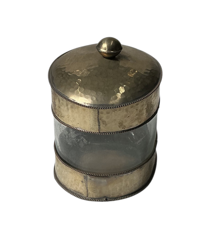 Nickel Silver Hammered Lidded Canister