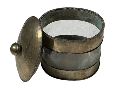 Nickel Silver Hammered Lidded Canister