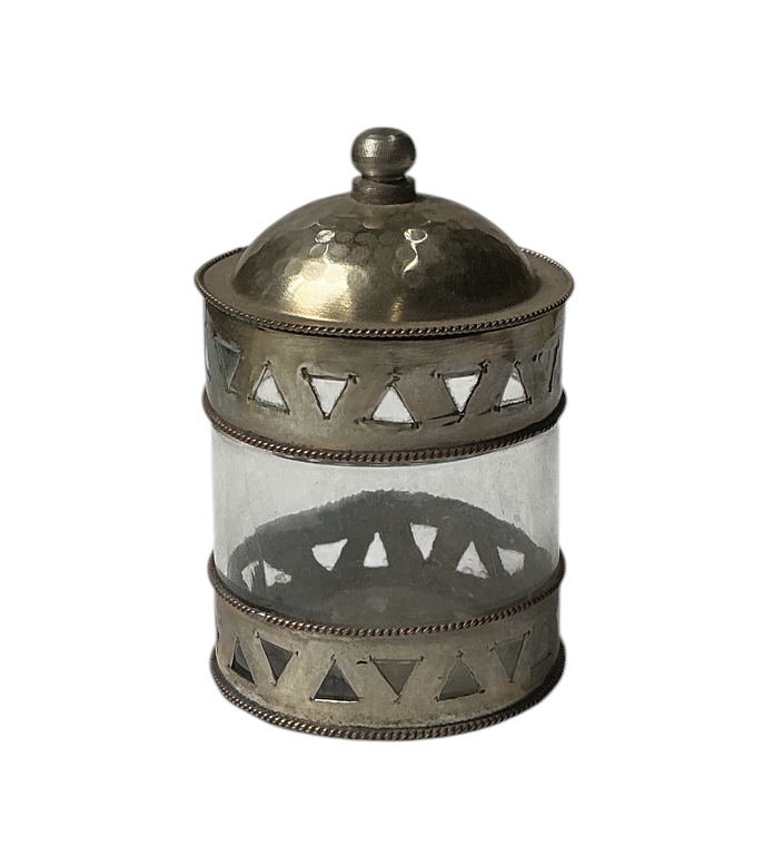Nickel Silver Hammered Lidded Canister