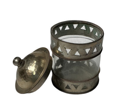 Nickel Silver Hammered Lidded Canister