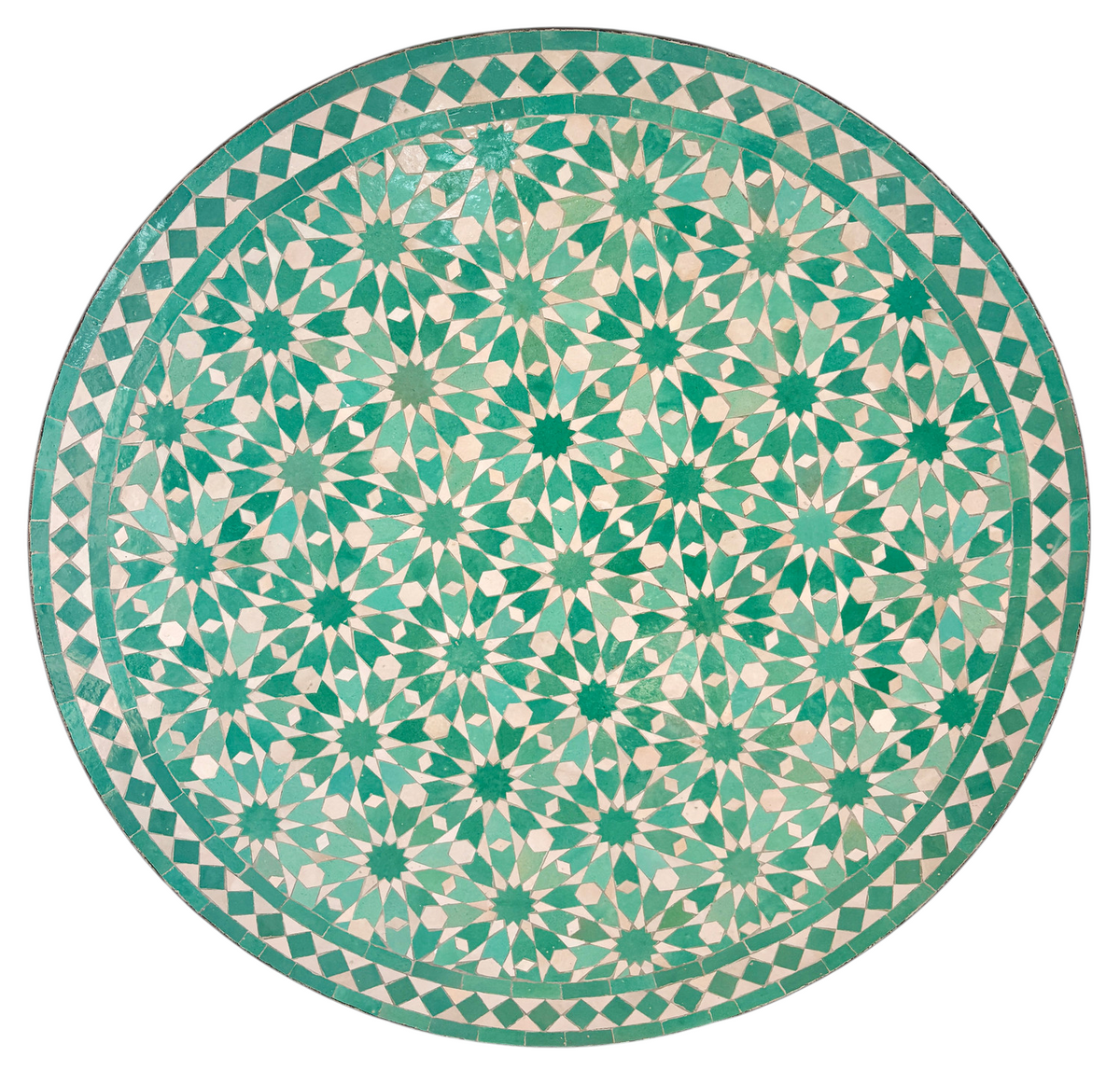 39" Multi Aqua Zellige Mosaic Table Top