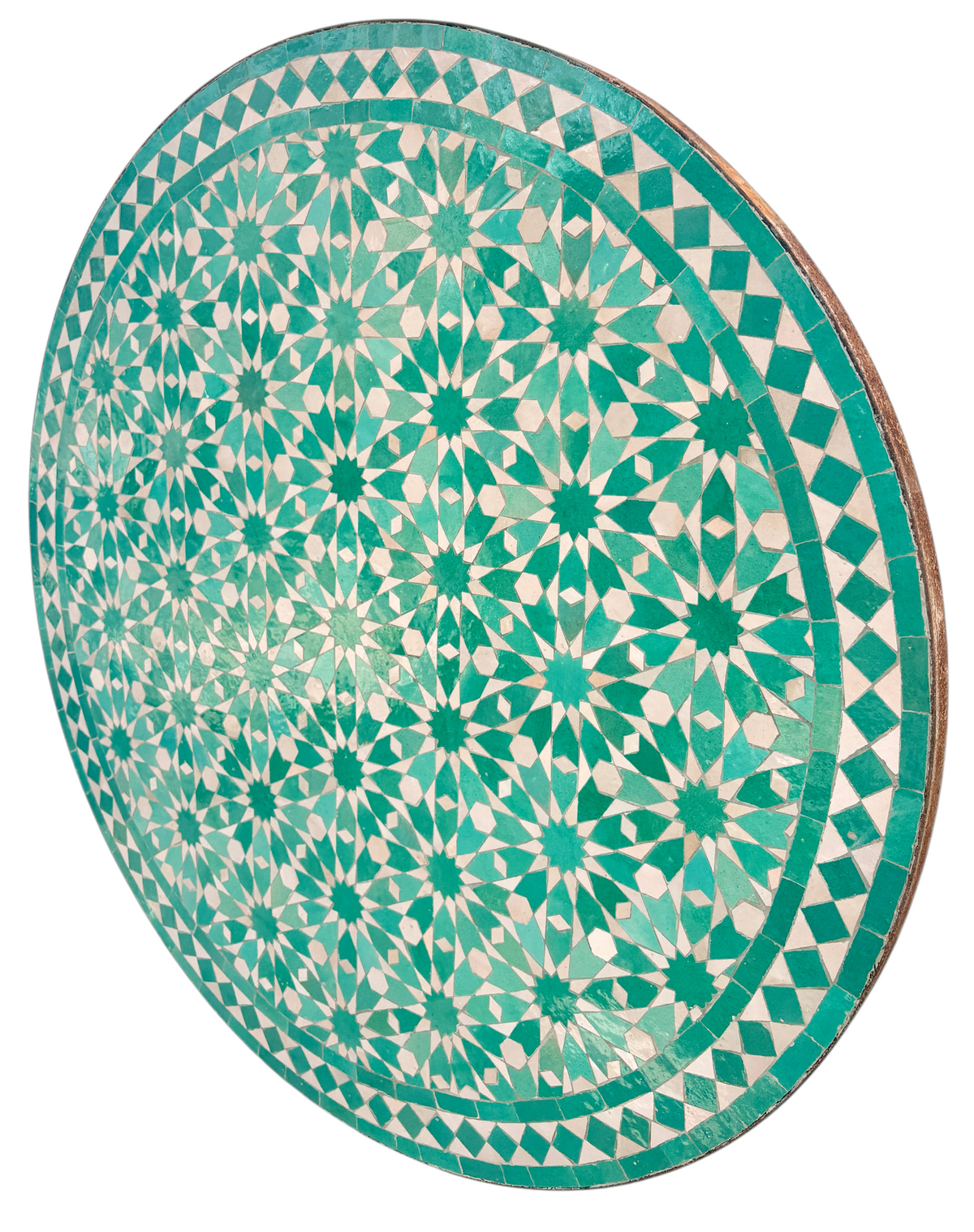 39" Multi Aqua Zellige Mosaic Table Top