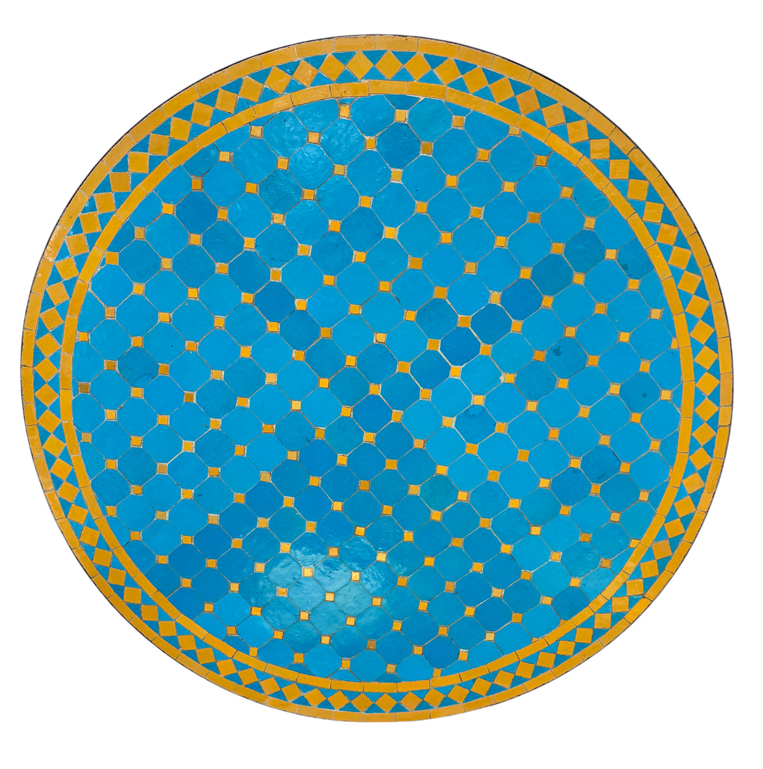39" Multi Turquoise Zellige Mosaic Table Top
