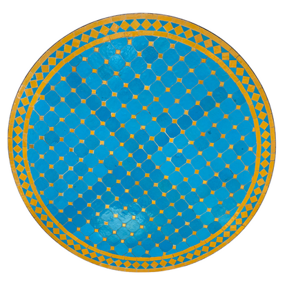 39" Multi Turquoise Zellige Mosaic Table Top