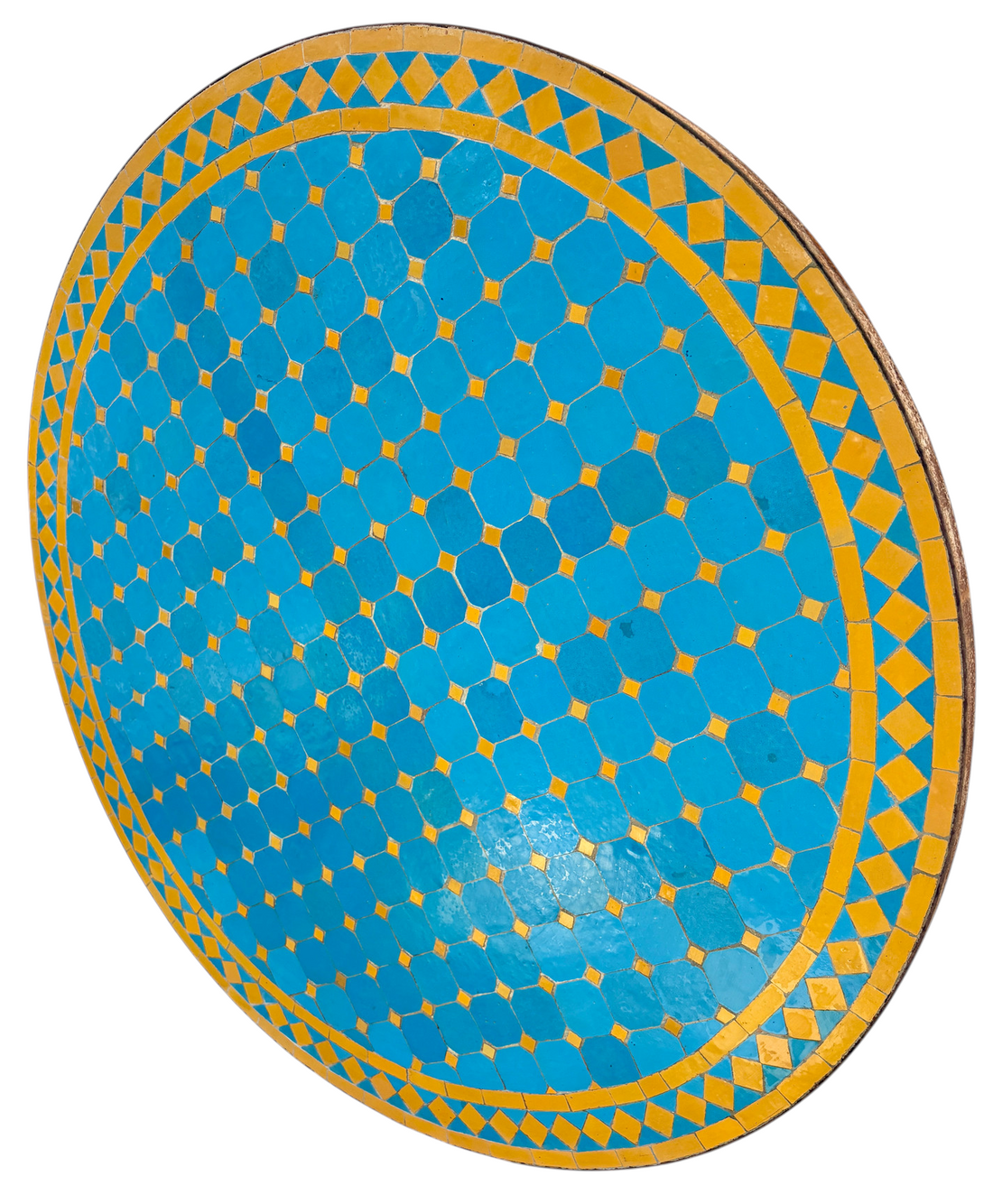 39" Multi Turquoise Zellige Mosaic Table Top