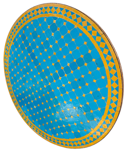 39" Multi Turquoise Zellige Mosaic Table Top