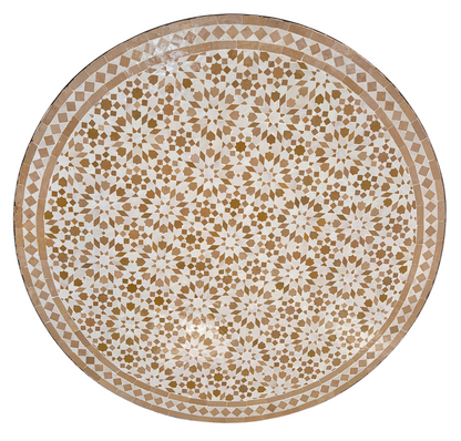 39" Multi Beige Zellige Mosaic Table Top