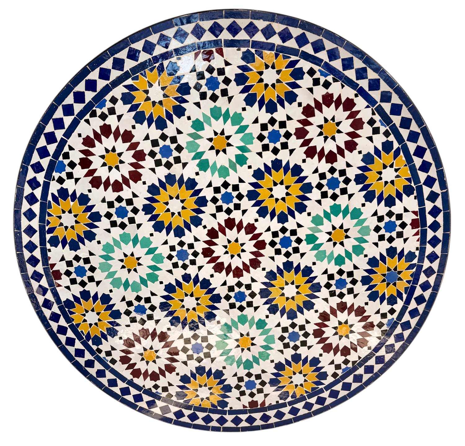 39" Multi Sunflower Zellige Mosaic Table Top