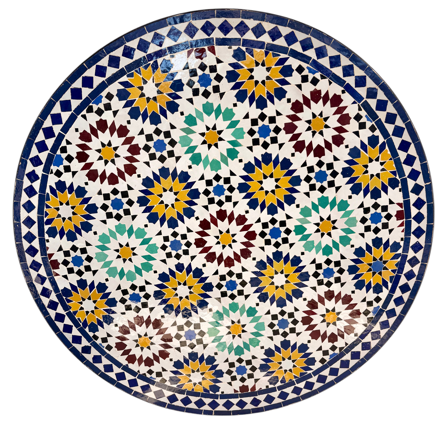 39" Multi Sunflower Zellige Mosaic Table Top
