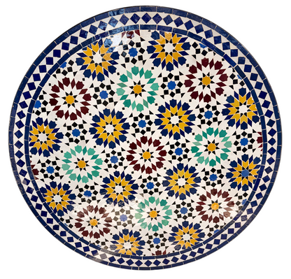 39" Multi Sunflower Zellige Mosaic Table Top