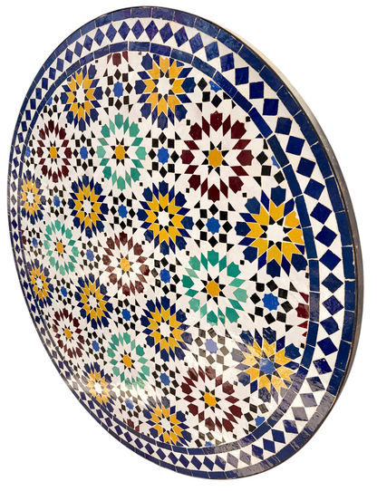 39" Multi Sunflower Zellige Mosaic Table Top