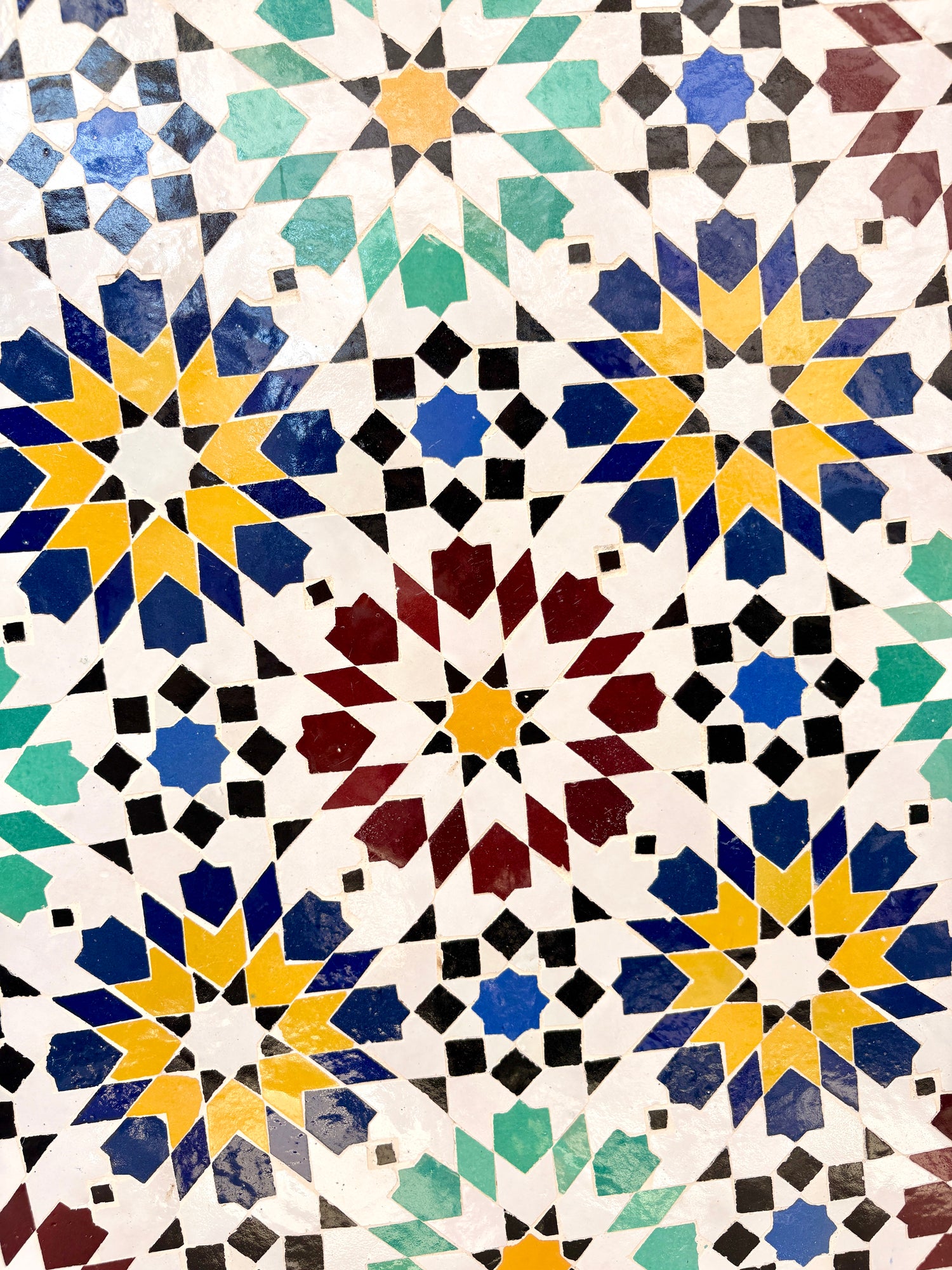 39" Multi Sunflower Zellige Mosaic Table Top