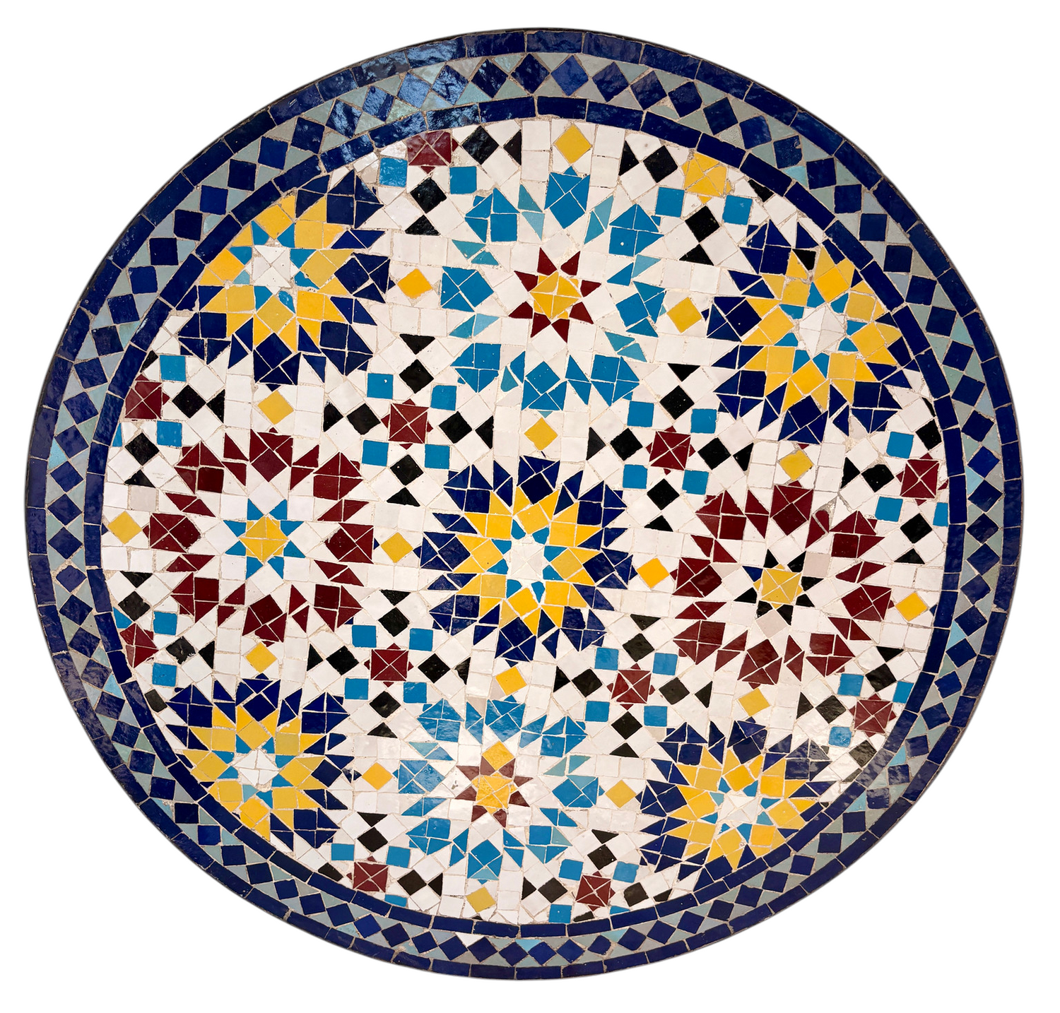 39" Multi Sunflower Zellige Mosaic Table Top