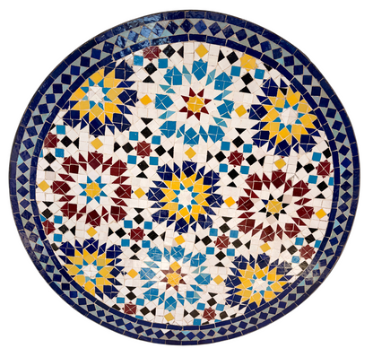 39" Multi Sunflower Zellige Mosaic Table Top