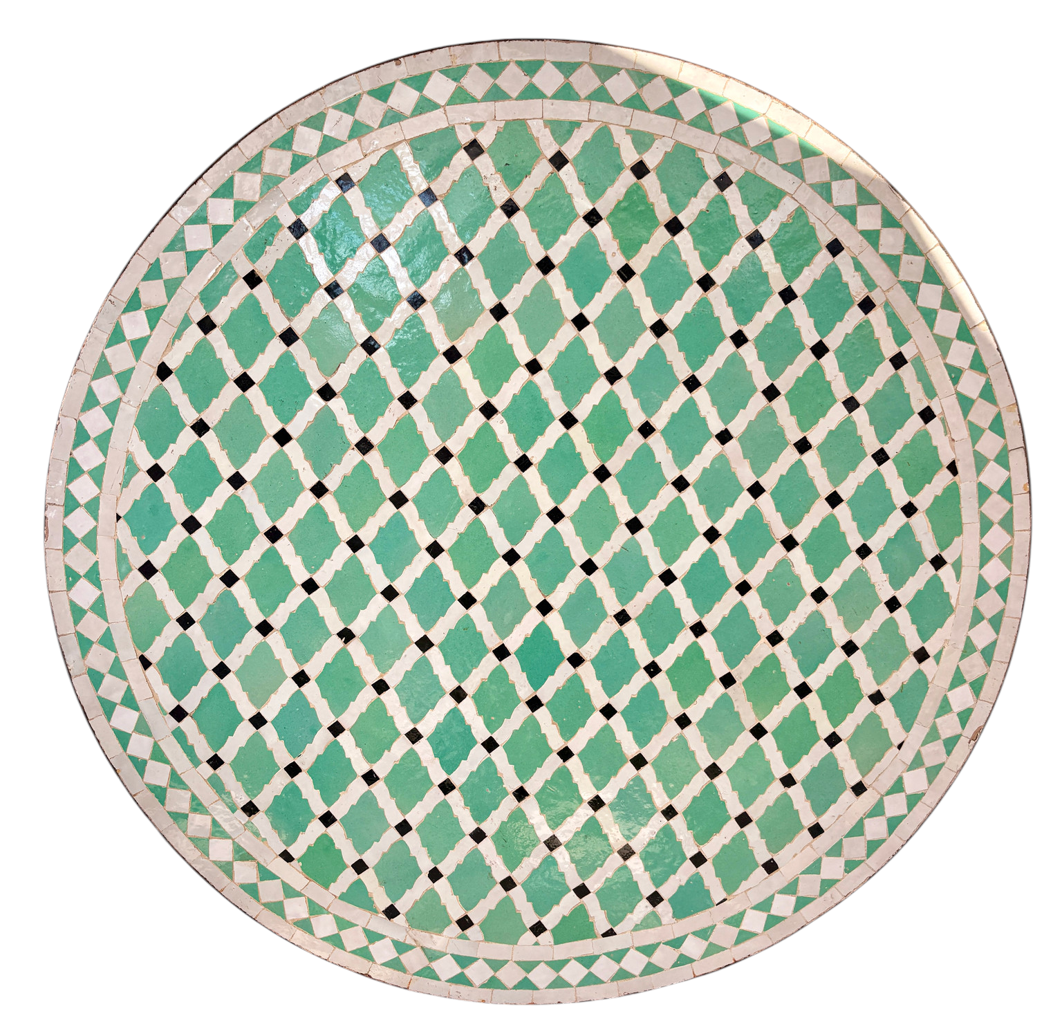 39" Multi Aqua Zellige Mosaic Table Top