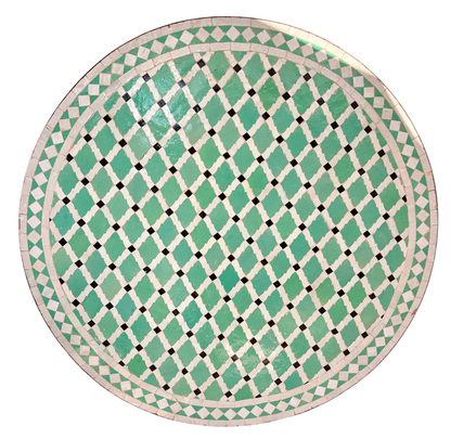 39" Multi Aqua Zellige Mosaic Table Top