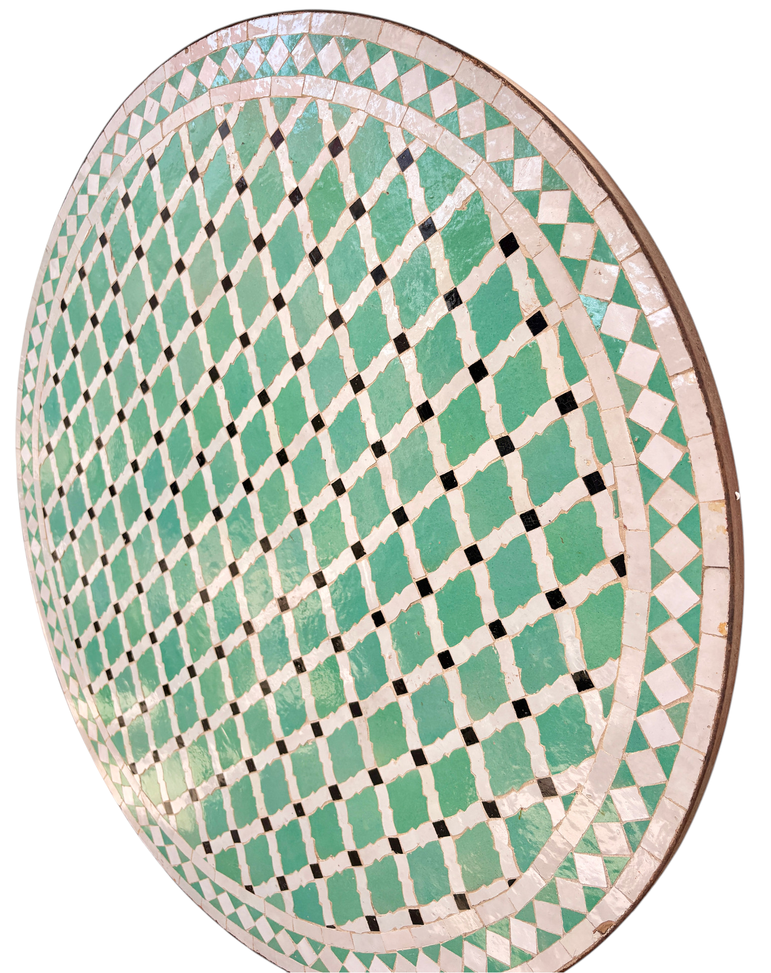 39" Multi Aqua Zellige Mosaic Table Top