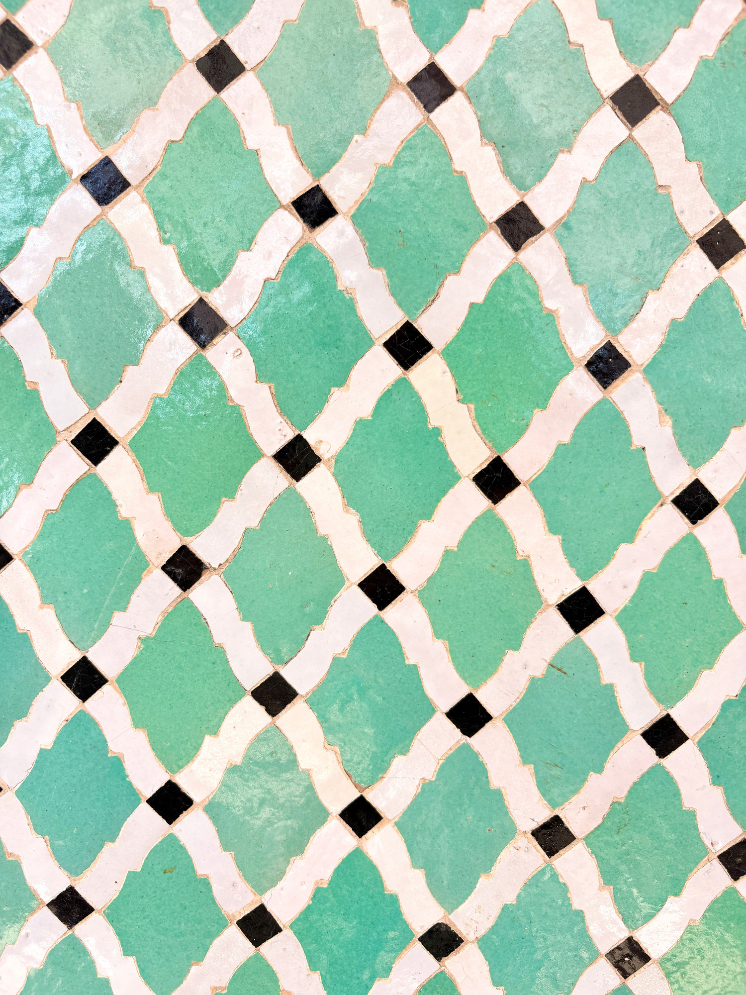39" Multi Aqua Zellige Mosaic Table Top