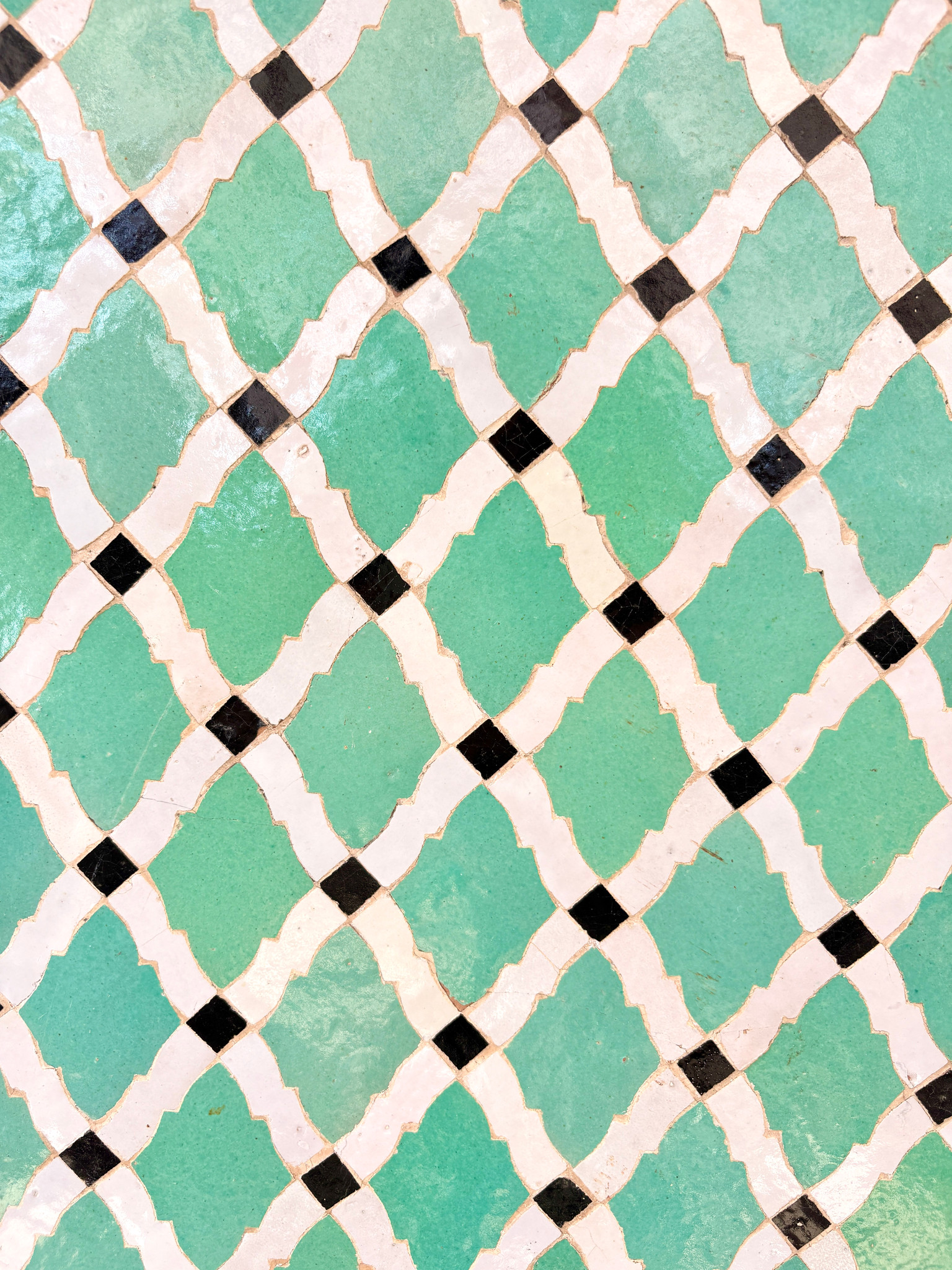 39" Multi Aqua Zellige Mosaic Table Top